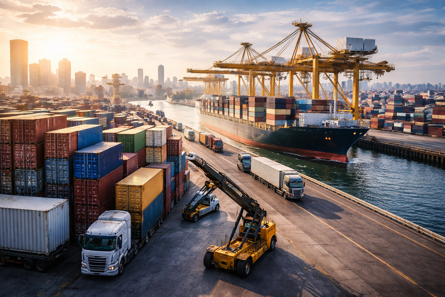 Cargo containers prepared for international shipping