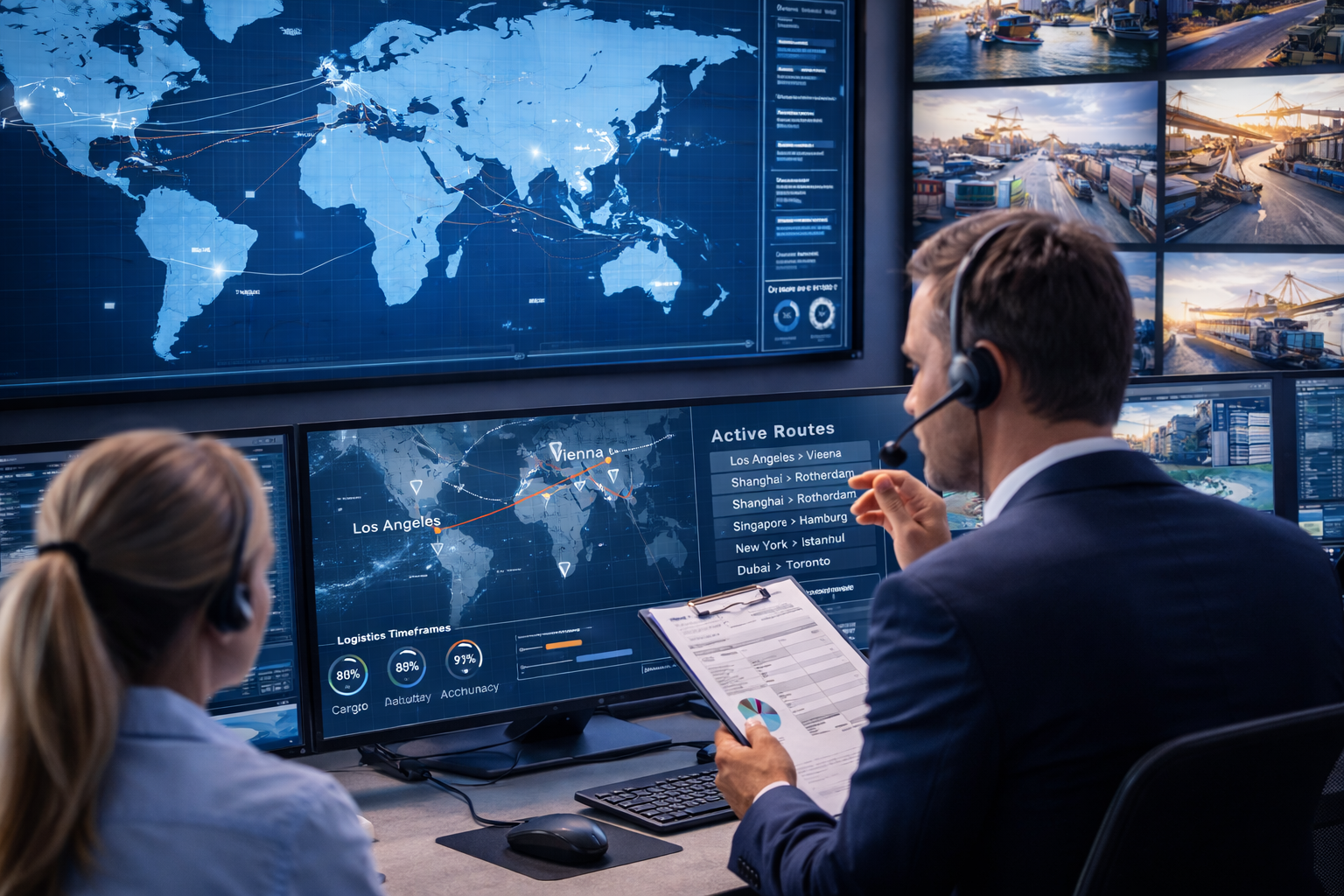 Transport route coordination and logistics planning